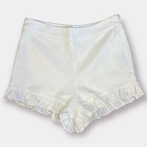 NWT LUCCA White Linen Blend Ruffle High Rise Shorts Size Small